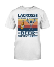 Lacrosse beer solve problems vintage Premium Fit Mens Tee tile