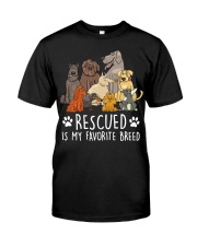 Rescued is my favorite breed Premium Fit Mens Tee tile