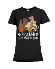 Rescued is my favorite breed Premium Fit Ladies Tee tile
