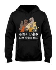 Rescued is my favorite breed Hooded Sweatshirt tile