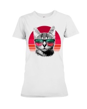 Cat retro design Premium Fit Ladies Tee tile
