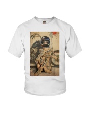 Motorcycle girl vintage Youth T-Shirt tile