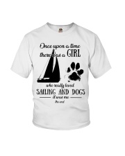 Once upon time girl loved sailing 3 dogs Youth T-Shirt tile
