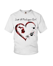 Michigan girl simple heart Youth T-Shirt tile