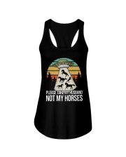 please take my husband not my horses Ladies Flowy Tank tile