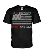 my mom wears scrubs V-Neck T-Shirt thumbnail