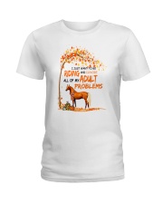 horse go riding ignore adult problems autumn tee Ladies T-Shirt tile