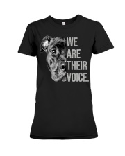 pitbull we are their voice Premium Fit Ladies Tee tile