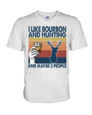 bourbon hunting may be 3 people V-Neck T-Shirt tile