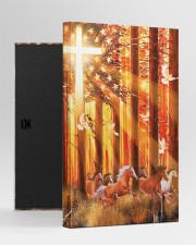 Horses in the forest American Flag Pigeons under Glowing Cross Retro vintage 16x24 Gallery Wrapped Canvas Prints aos-canvas-pgw-16x24-ghosted-front-03