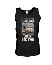 I may not be perfect but jesus thinks I'm to die for Unisex Tank tile