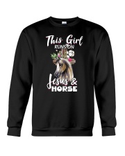 This Girl Runs On Jesus And Horses Funny Crewneck Sweatshirt tile