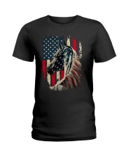 horse american flag Ladies T-Shirt tile