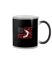volleyball usa flag mask Color Changing Mug tile