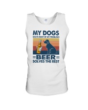 my dogs beer solve problems vintage Unisex Tank tile