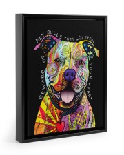 pitbull still your heart Floating Framed Canvas Prints Black tile