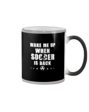 Wake me up when soccer is back Color Changing Mug tile