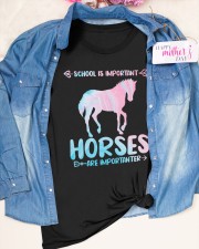 School is important Horses are importanter Classic T-Shirt apparel-classic-tshirt-lifestyle-front-186