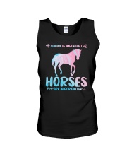 School is important Horses are importanter Unisex Tank tile