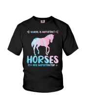 School is important Horses are importanter Youth T-Shirt tile