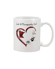 Minnesota hockey girl simple heart Mug tile