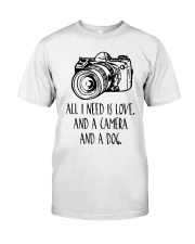 camera all need is love dog 3 Classic T-Shirt tile