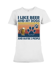 beer dogs may be 3 people Premium Fit Ladies Tee tile