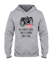 camera 2 all need is love dog Hooded Sweatshirt front