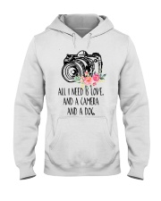 camera 2 all need is love dog Hooded Sweatshirt tile