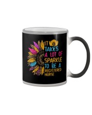 0002 it takes sparkle to be a REGISTERED nurse Color Changing Mug tile