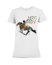 Horse girl forest art sticker Premium Fit Ladies Tee tile