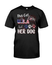 Love Usa and dog Classic T-Shirt front