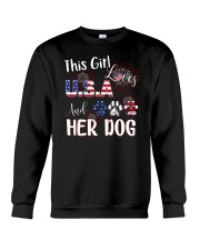 Love Usa and dog Crewneck Sweatshirt tile