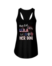 Love Usa and dog Ladies Flowy Tank tile