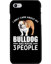 I only care bulldog and maybe 3 people Phone Case tile