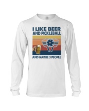 beer pickleball may be 3 people Long Sleeve Tee tile