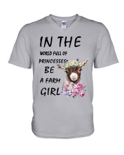 Be Farm Girl Goat V-Neck T-Shirt tile
