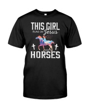 This girl rungs on Jesus and horses Classic T-Shirt front