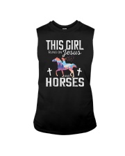 This girl rungs on Jesus and horses Sleeveless Tee tile
