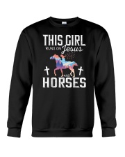This girl rungs on Jesus and horses Crewneck Sweatshirt tile