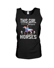 This girl rungs on Jesus and horses Unisex Tank tile
