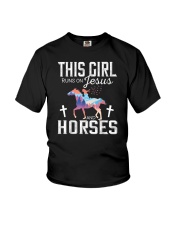 This girl rungs on Jesus and horses Youth T-Shirt tile
