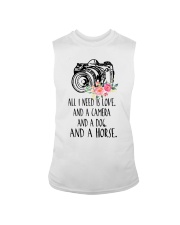 camera horse all I need is love dog Sleeveless Tee tile