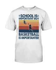 school is important but basketball is importanter Premium Fit Mens Tee tile
