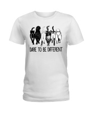 Dare to be different cat Ladies T-Shirt tile