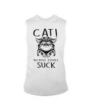 cat because people suck Sleeveless Tee tile