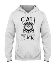 cat because people suck Hooded Sweatshirt tile