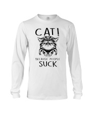 cat because people suck Long Sleeve Tee tile