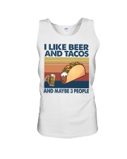 beer tacos may be 3 people Unisex Tank tile
