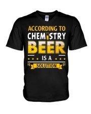 Beer is a solution V-Neck T-Shirt tile